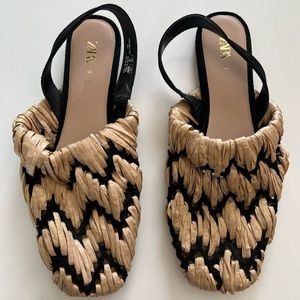 Zara straw flats